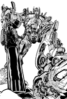 coloriage transformers terrassant son adversaire